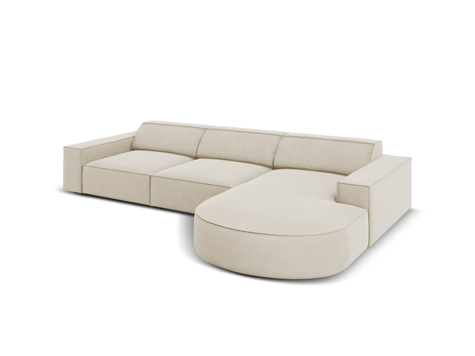 Entdecken Sie das Jodie Velour Ecksofa rechts von Micadoni – ein stilvolles 4-Sitzer Sofa, das Komfort und individuelles Design vereint.