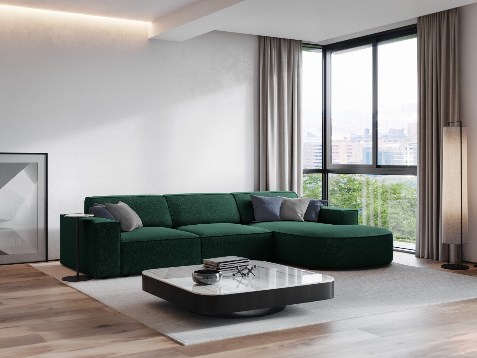 Entdecken Sie das Jodie Ecksofa von Micadoni – stilvoll, modular und perfekt für Ihr modernes Wohnzimmer. Komfort und Eleganz vereint!