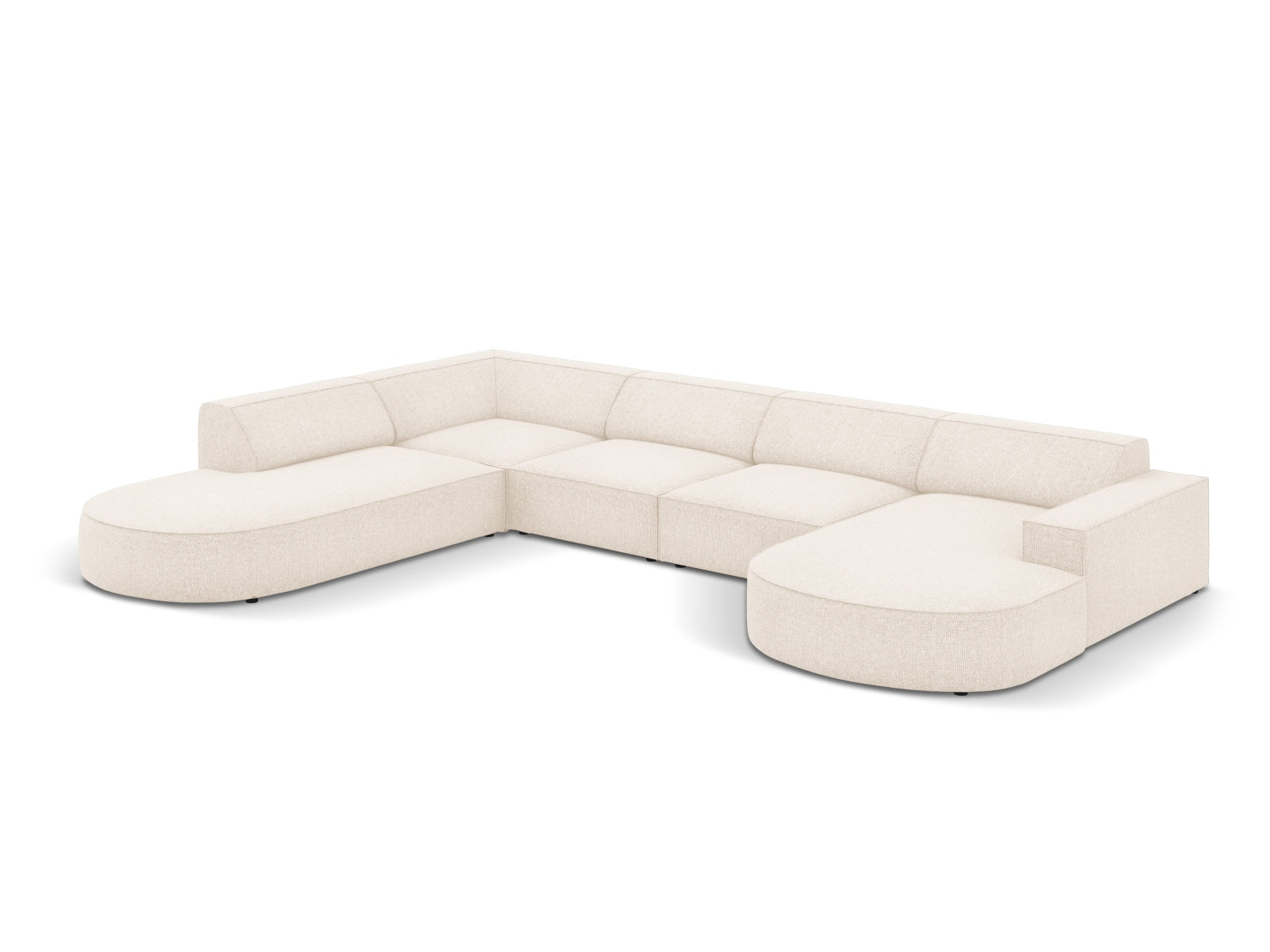 Entdecken Sie das stilvolle Jodie 7-Sitzer Ecksofa von Micadoni – modular, komfortabel und perfekt für Ihr modernes Wohnzimmer!
