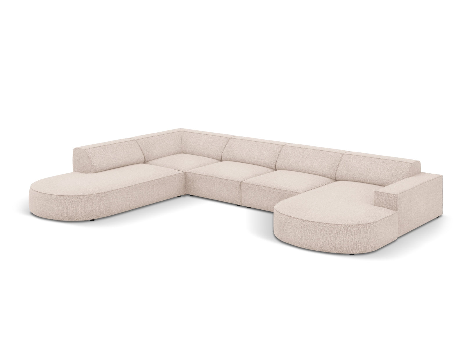 Entdecken Sie das stilvolle Jodie Modulares Panoramic Ecksofa links 7 Sitzer von Micadoni – Komfort und Eleganz für Ihr Wohnzimmer!