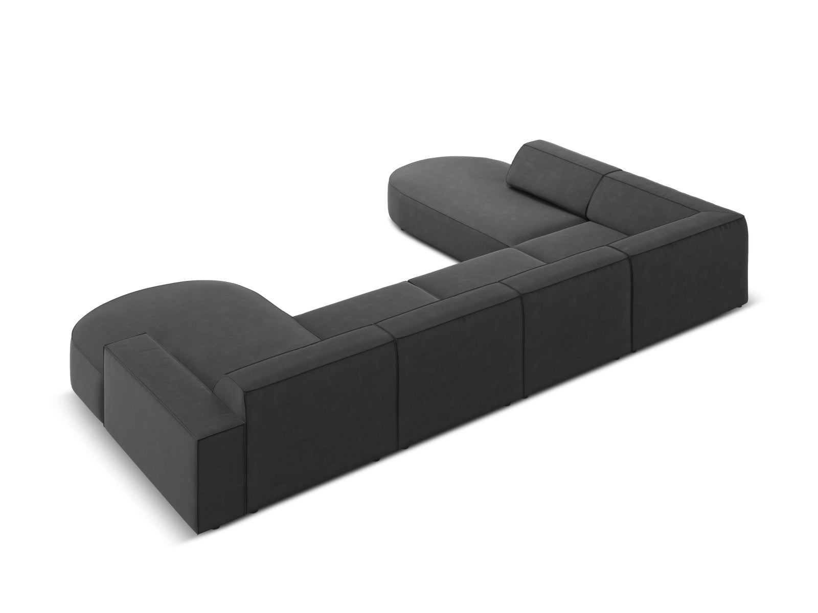 Entdecken Sie das Jodie Velour 7-Sitzer Ecksofa links von Micadoni – ein elegantes, modulares Sofa, das Komfort und Stil vereint und ideal für jede Wohnumgebung ist.