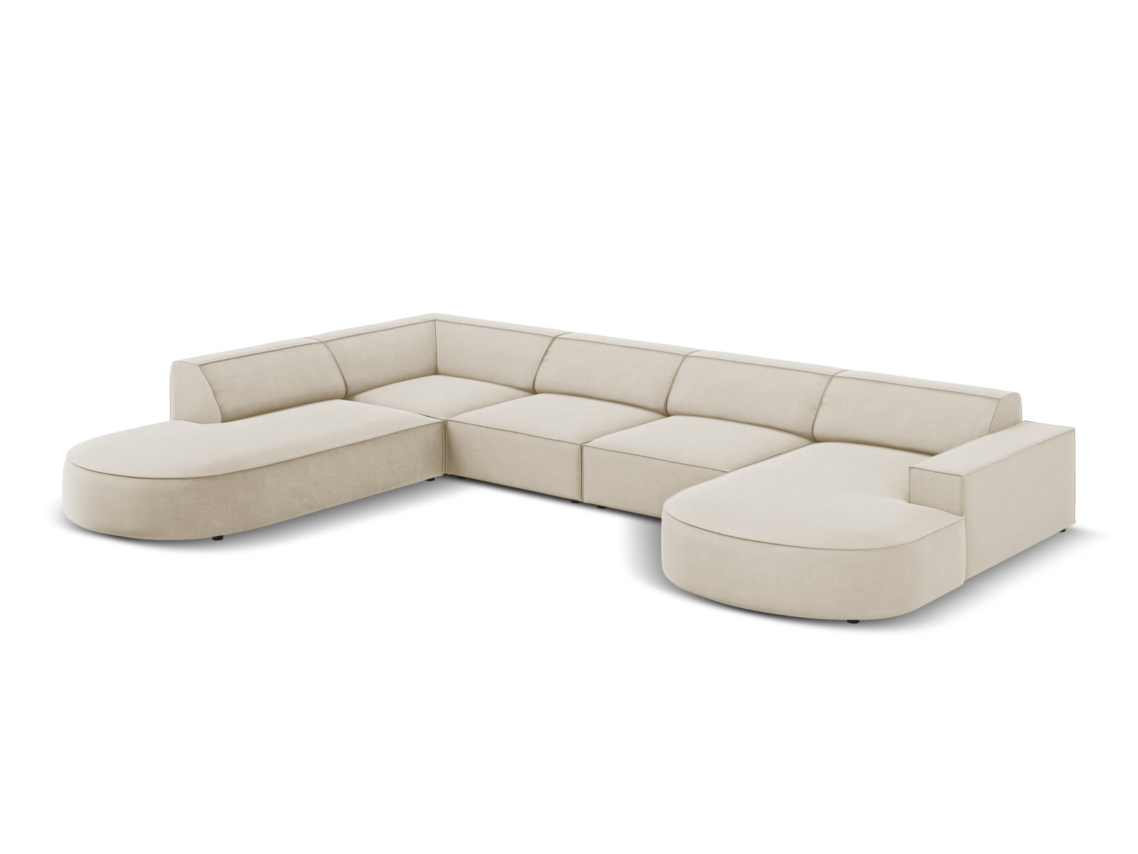 Erleben Sie das Jodie Velour 7-Sitzer Ecksofa links von Micadoni – stilvoll, modular und bequem. Perfekt für gesellige Abende und entspannte Momente.