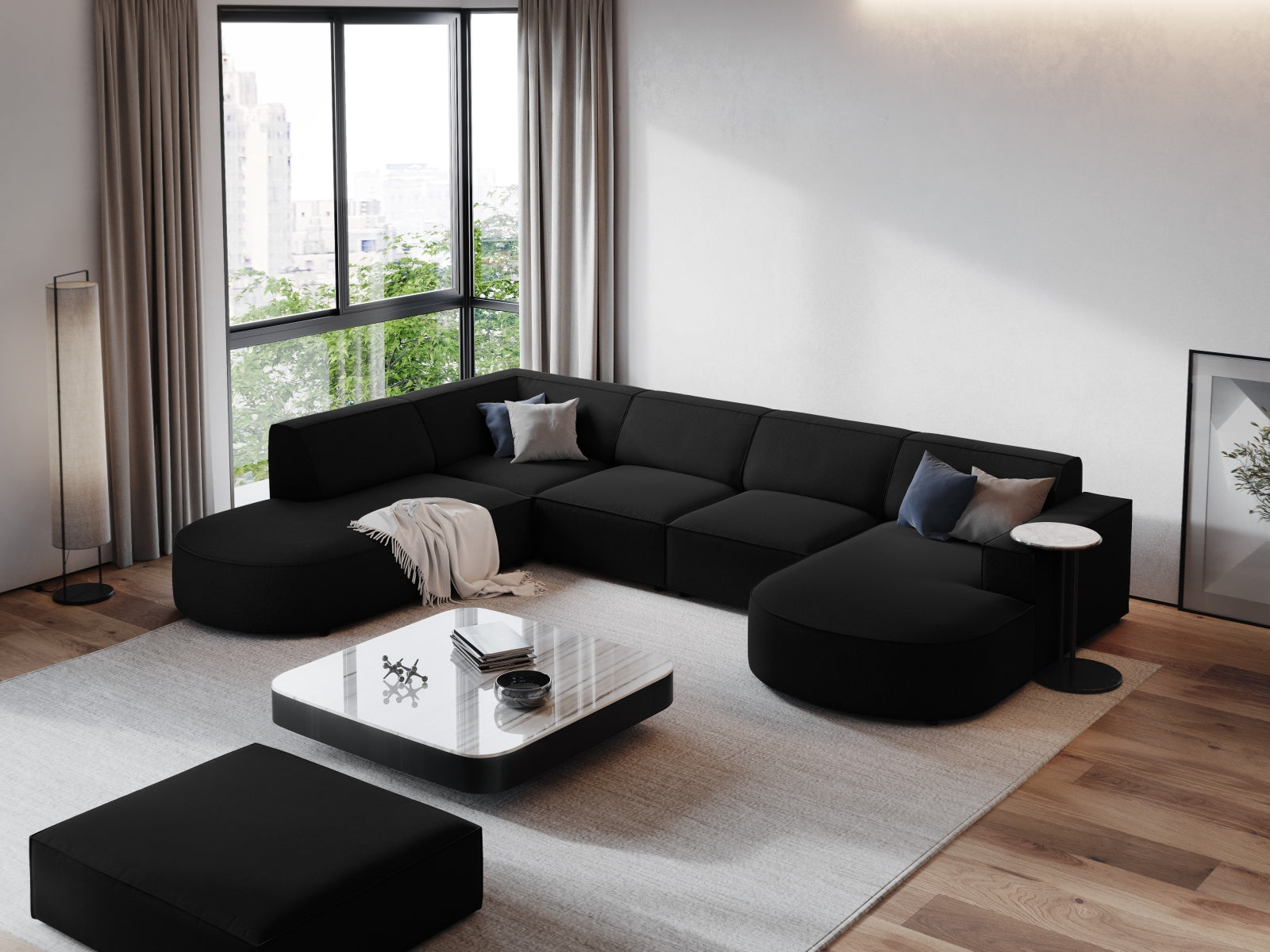Entdecken Sie das stilvolle Jodie Ecksofa von Micadoni – ein 7-Sitzer mit modernem Design, modularer Flexibilität und hohem Komfort für Ihr Zuhause.