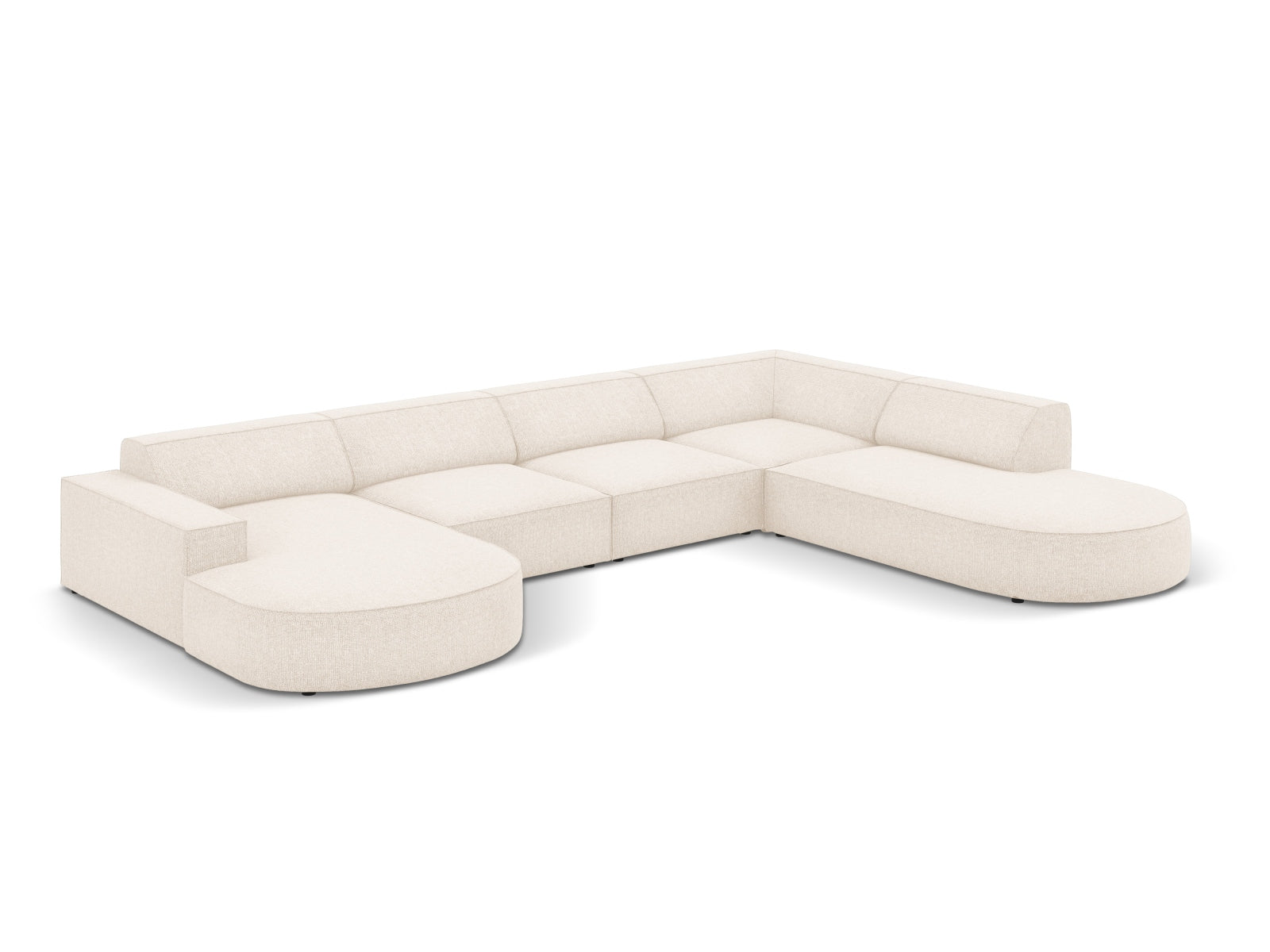 Entdecken Sie das stilvolle Jodie Ecksofa von Micadoni – ein 7-Sitzer mit modularem Design, ideal für Komfort und gesellige Abende.