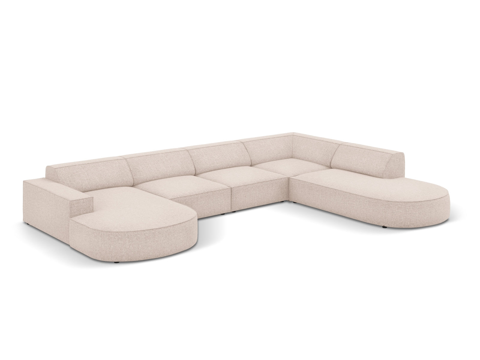 Entdecken Sie das stilvolle Jodie Ecksofa von Micadoni – ein 7-Sitzer mit modularem Design, ideal für Komfort und gesellige Abende.