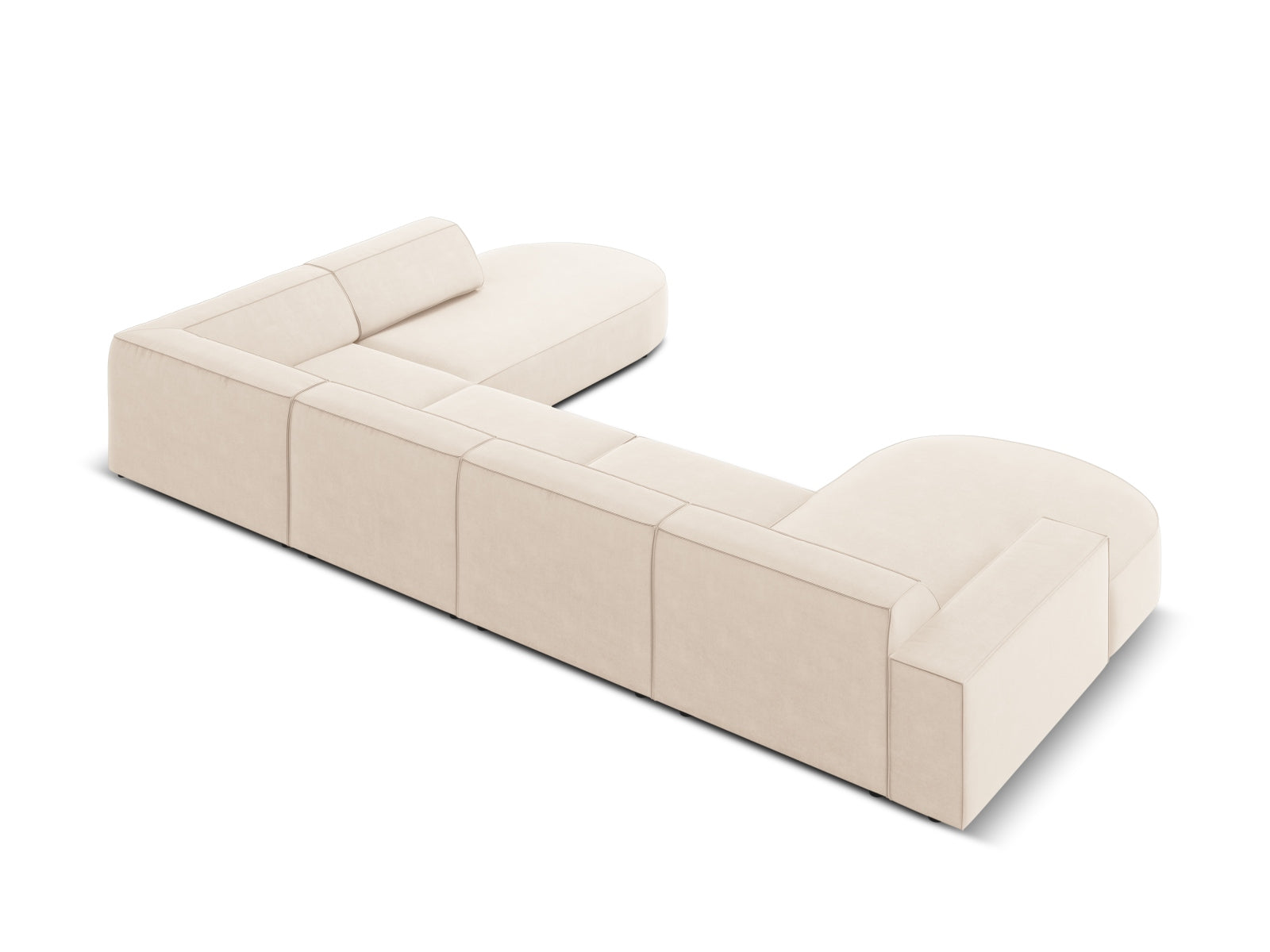 Entdecken Sie das Jodie Velour Ecksofa von Micadoni – ein elegantes, modulares 7-Sitzer Sofa, das Komfort und Stil in Ihr Wohnzimmer bringt.