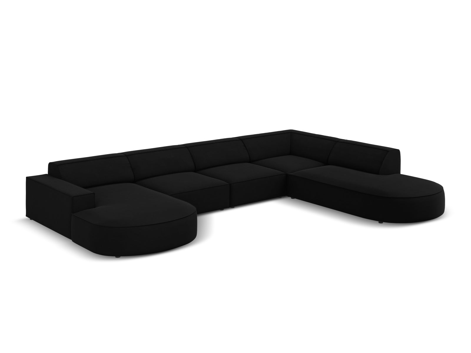 Erleben Sie das Jodie Velour Ecksofa von Micadoni – ein elegantes 7-Sitzer Sofa mit modulierbarem Design, luxuriösem Velours und hervorragendem Sitzkomfort.