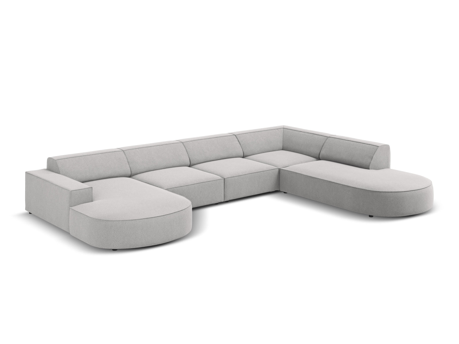 Erleben Sie das Jodie 7-Sitzer Ecksofa von Micadoni – ein modulares, elegantes Möbelstück, das Komfort und Stil in Ihr Zuhause bringt.