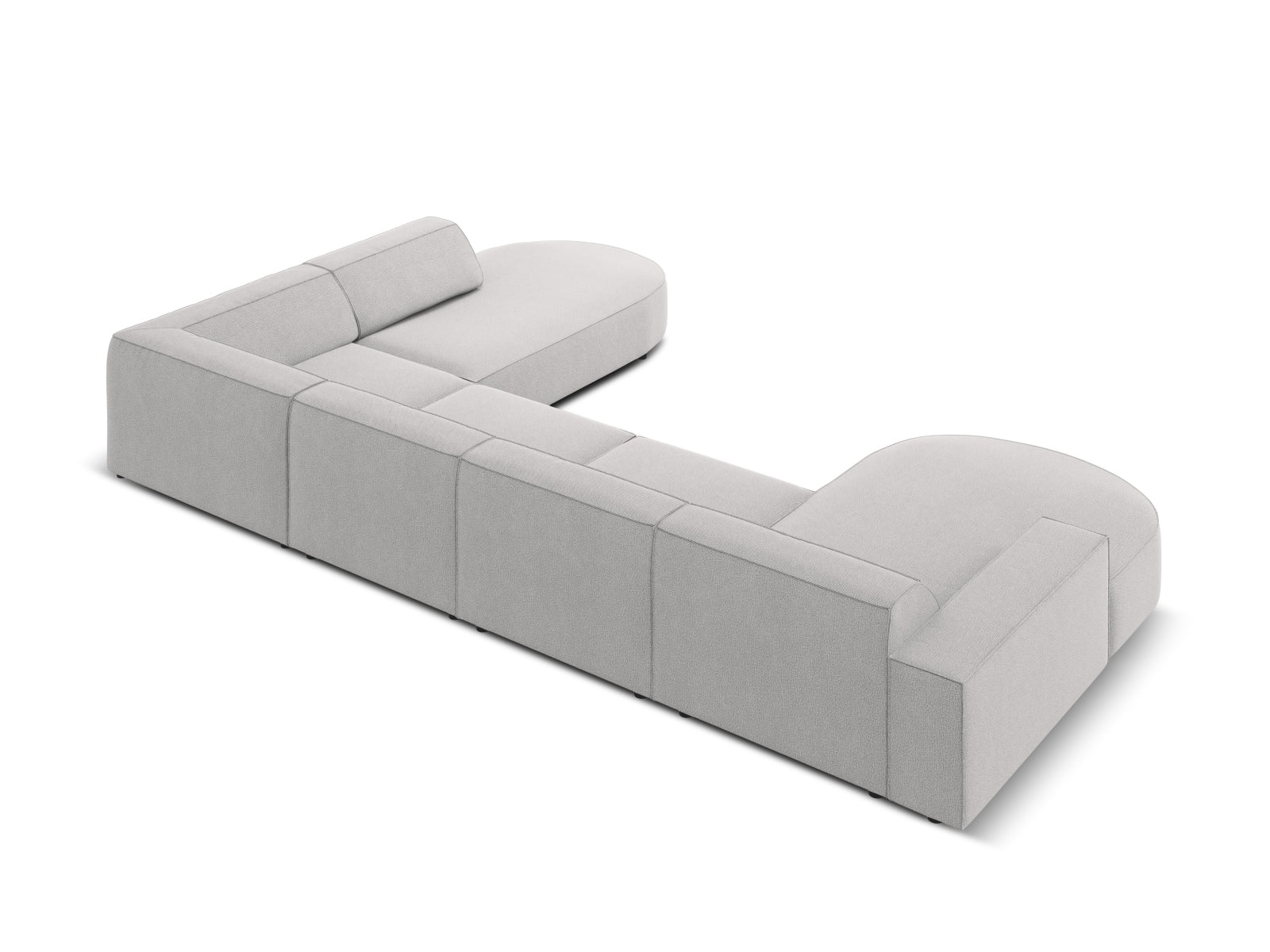 Entdecken Sie das Jodie 7-Sitzer Ecksofa von Micadoni – ein stilvolles, modulares Sofa, das Komfort und Flexibilität für Ihr Wohnzimmer bietet.