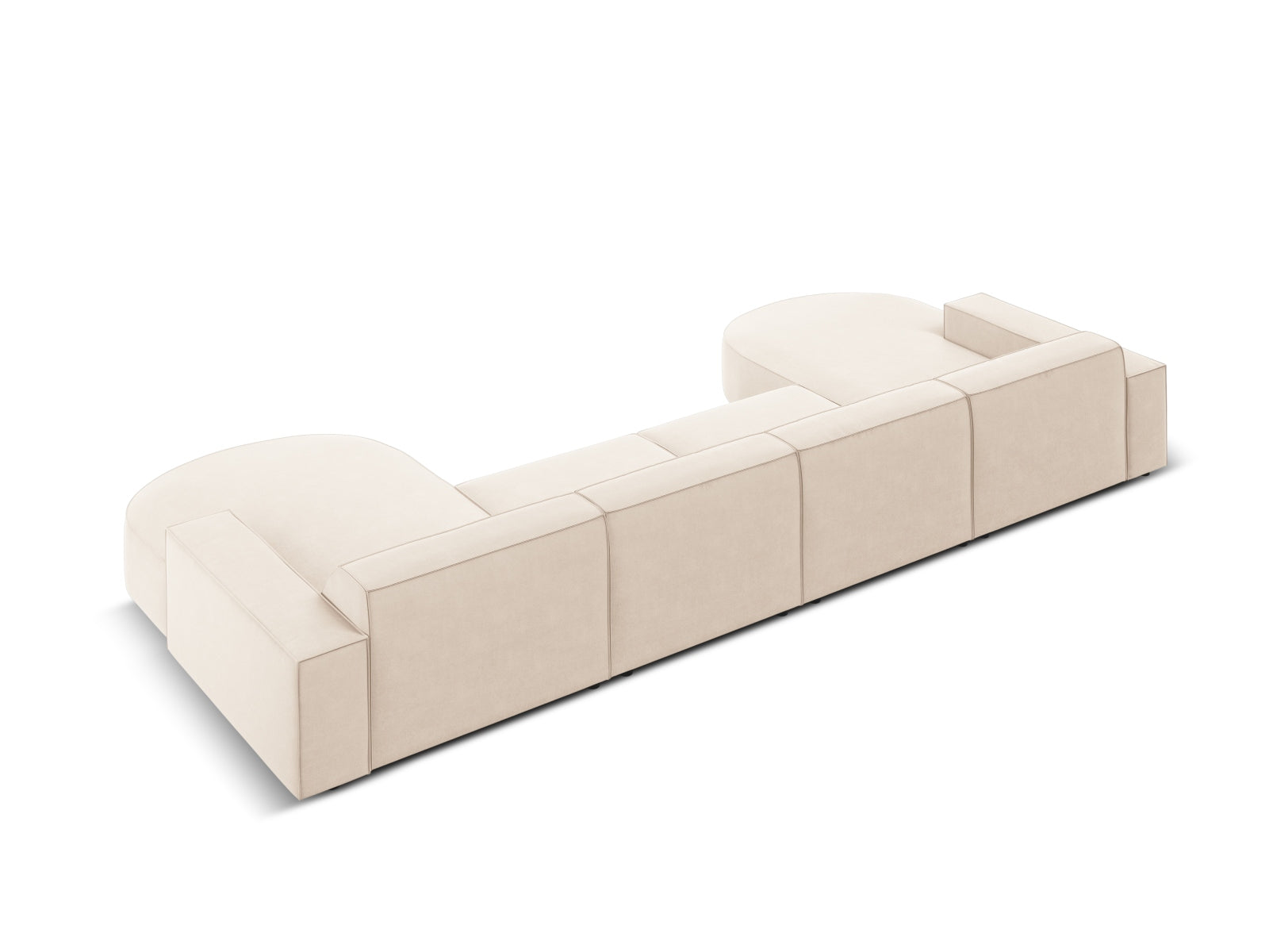 Entdecken Sie das Jodie Velour 6-Sitzer Sofa von Micadoni – ein modulares Design, das Stil und Flexibilität für Ihr Wohnzimmer bietet.