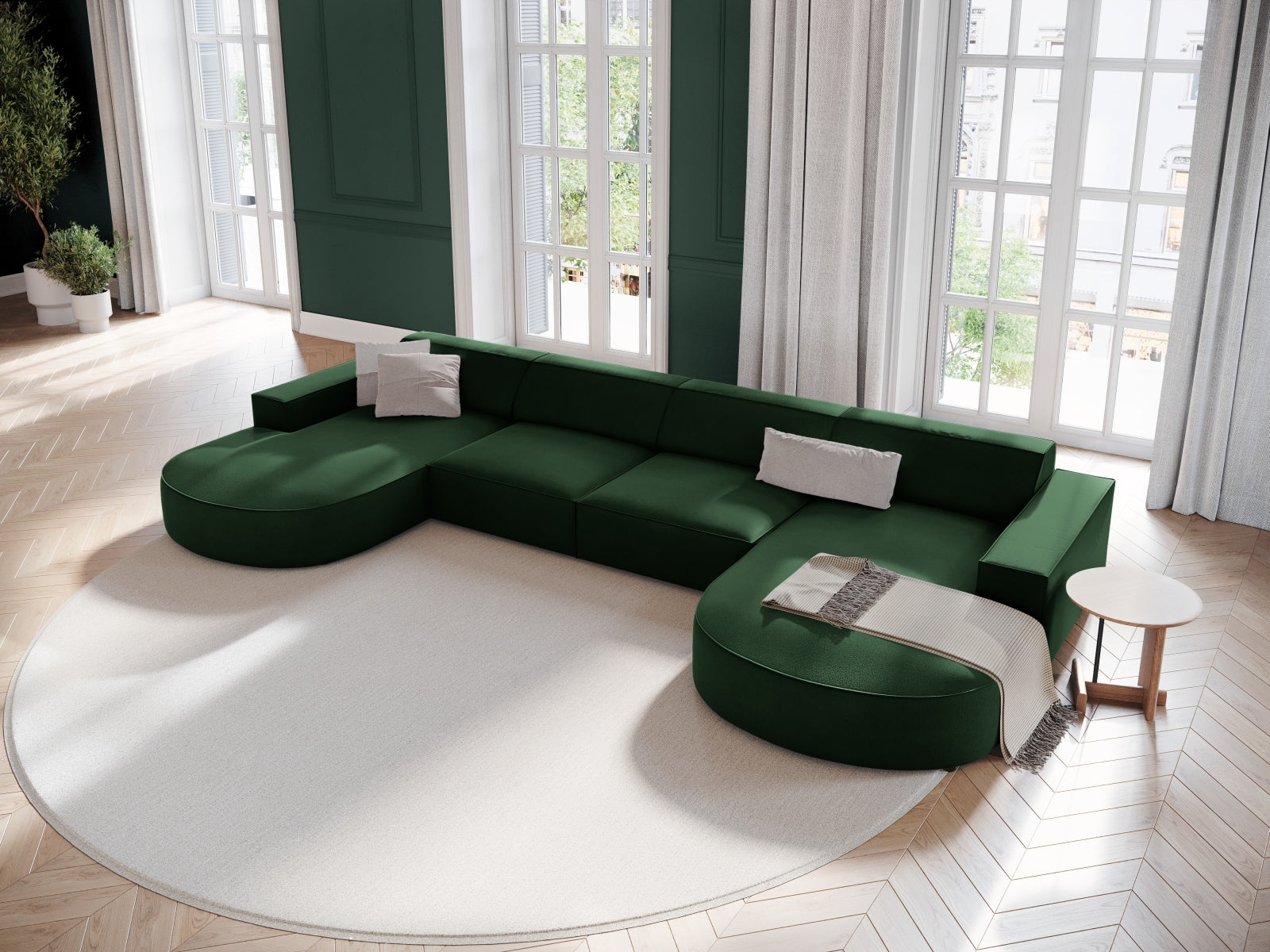 Entdecken Sie das Jodie Velour 6-Sitzer Sofa von Micadoni – stilvoll, modular und bequem. Perfekt für Ihr modernes Wohnzimmer!