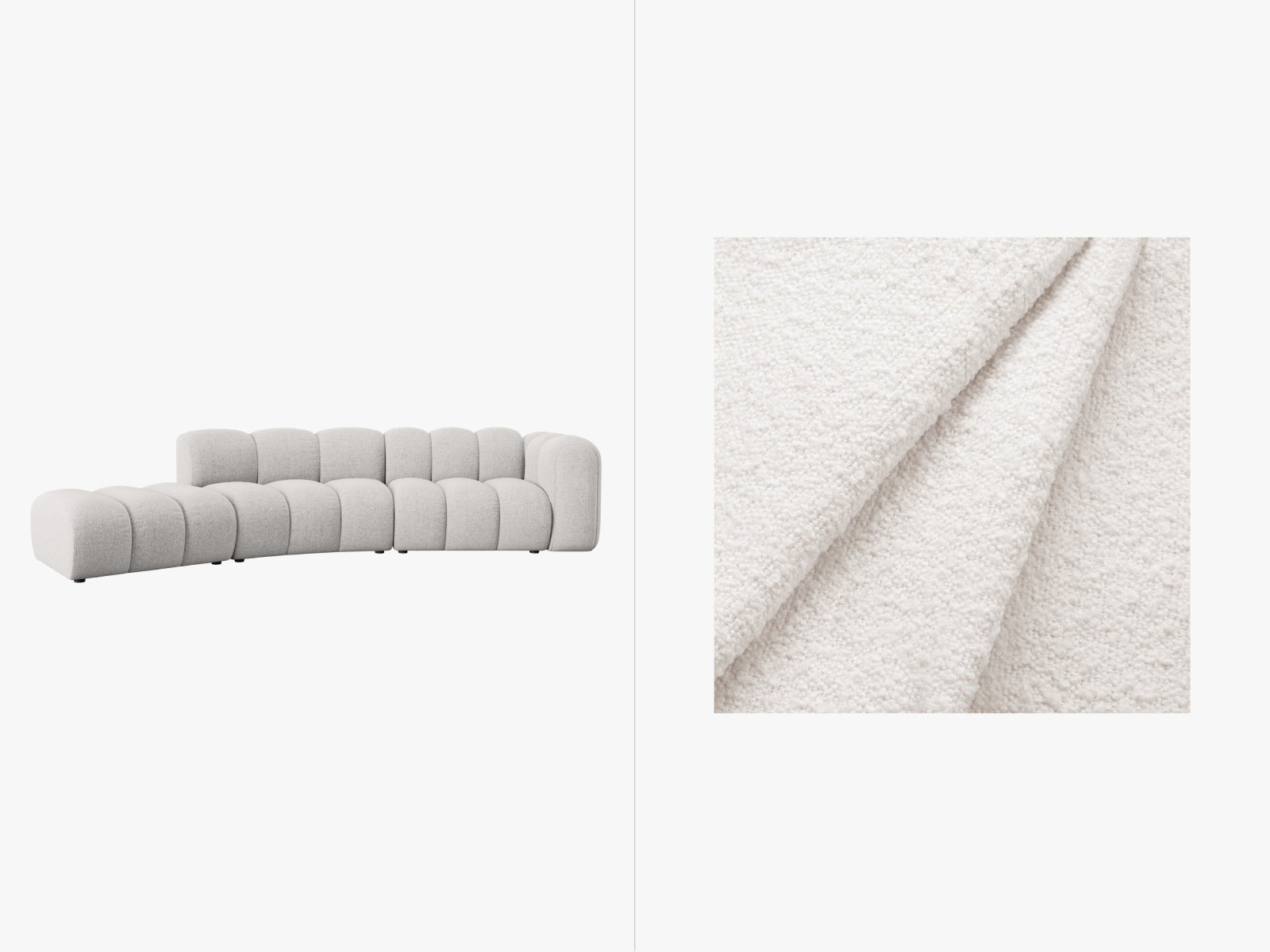 Lupine Modulares Sofa links 5 Sitzer in White-Baloo präsentiert im Onlineshop von KAQTU Design AG. L-Sofa links ist von Micadoni