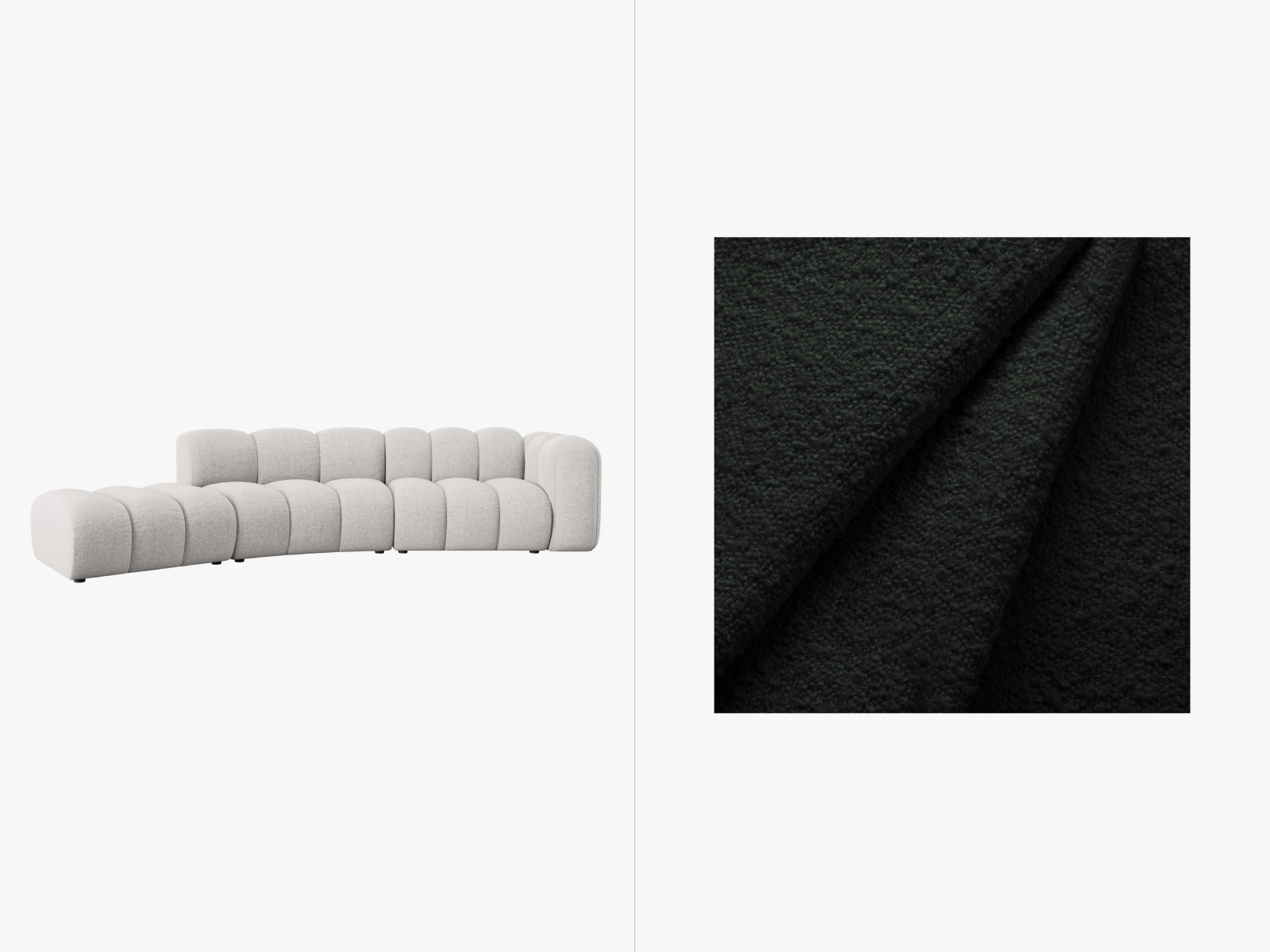 Lupine Modulares Sofa links 5 Sitzer in Black-Baloo präsentiert im Onlineshop von KAQTU Design AG. L-Sofa links ist von Micadoni
