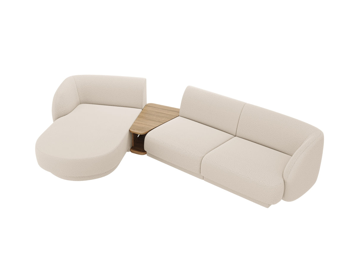 Miley Modulares Sofa links 3 Sitzer in Beige-Baloo präsentiert im Onlineshop von KAQTU Design AG. L-Sofa links ist von Micadoni