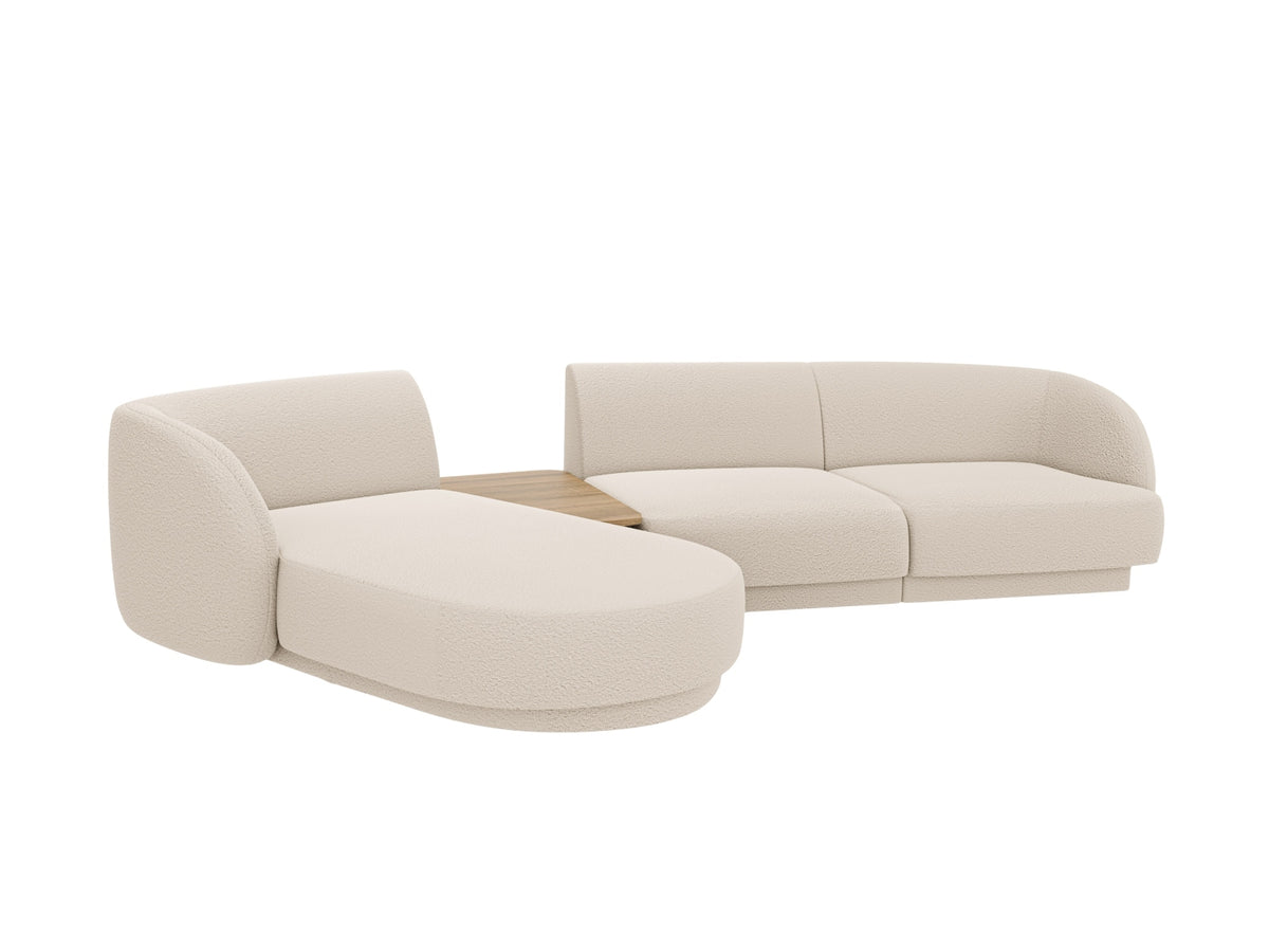 Miley Modulares Sofa links 3 Sitzer in Beige-Baloo präsentiert im Onlineshop von KAQTU Design AG. L-Sofa links ist von Micadoni