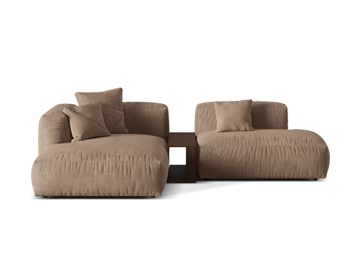 Martina Modulares Ecksofa links 2 Sitzer in Dark Beige-Vogue präsentiert im Onlineshop von KAQTU Design AG. L-Sofa links ist von Micadoni