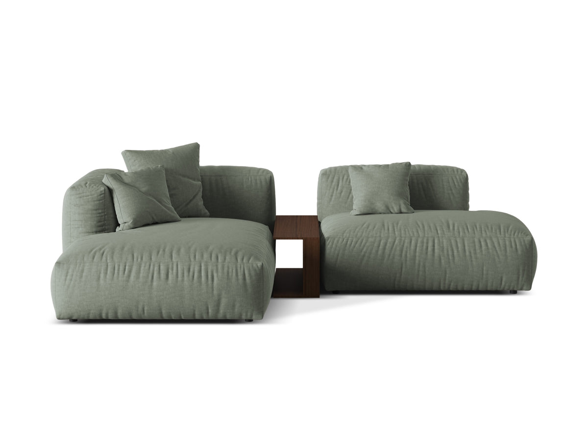 Martina Modulares Ecksofa links 2 Sitzer in Moss Green-Boston präsentiert im Onlineshop von KAQTU Design AG. L-Sofa links ist von Micadoni