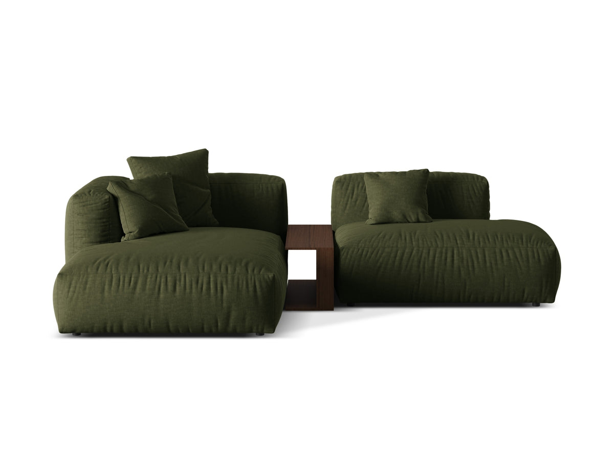 Martina Modulares Ecksofa links 2 Sitzer in Green-Boston präsentiert im Onlineshop von KAQTU Design AG. L-Sofa links ist von Micadoni