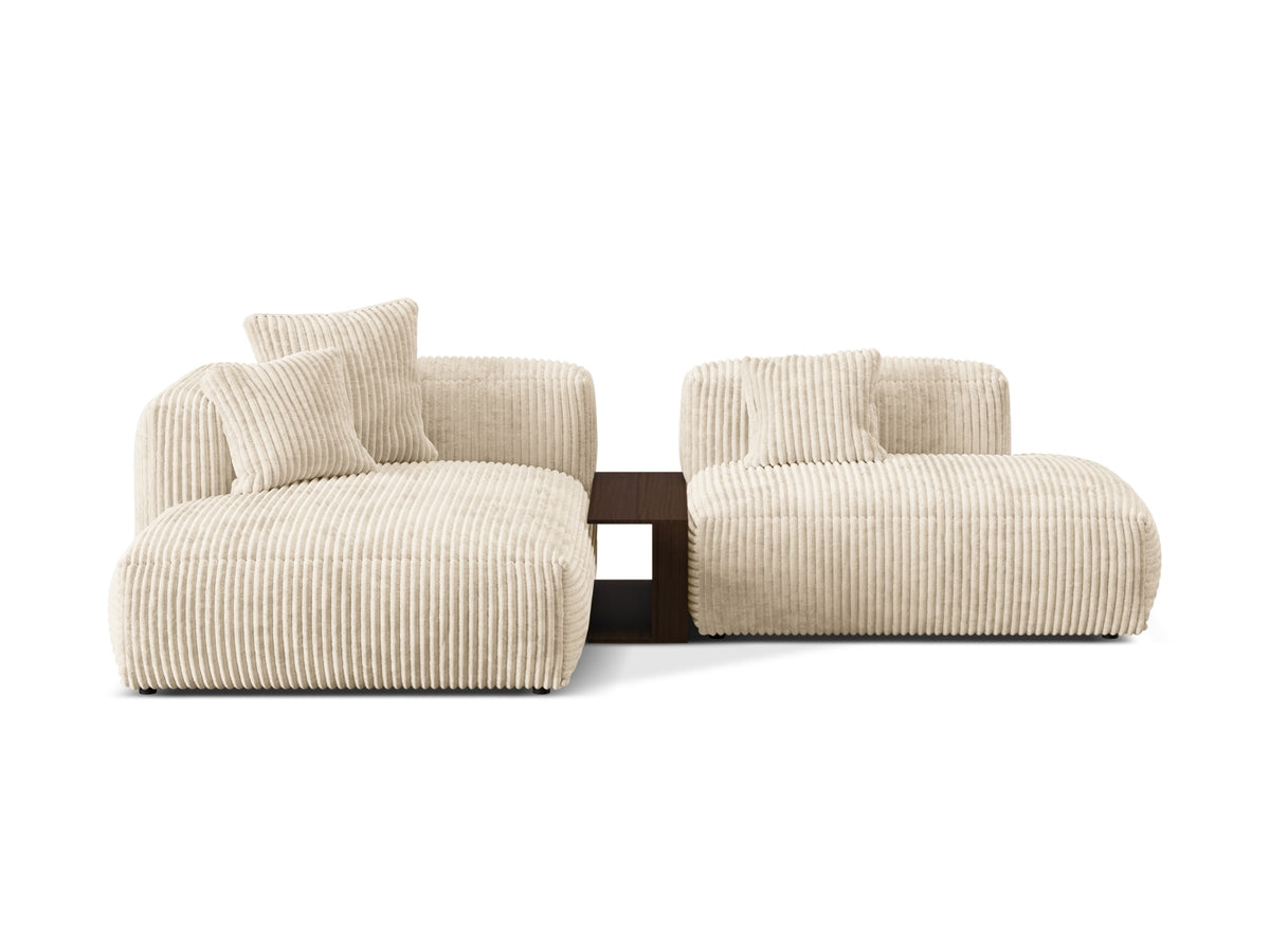 Martina Modulares Ecksofa links 2 Sitzer in Light Beige-Tilia präsentiert im Onlineshop von KAQTU Design AG. L-Sofa links ist von Micadoni