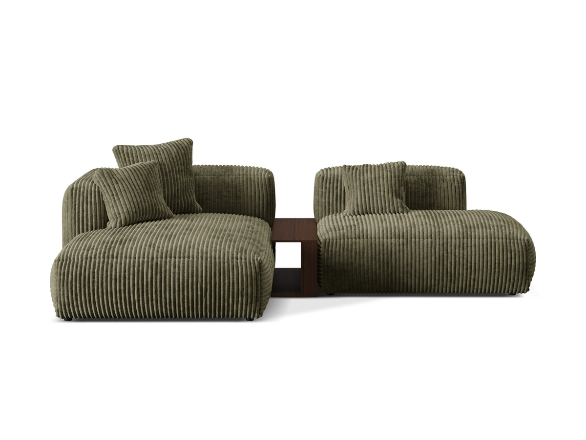Martina Modulares Ecksofa links 2 Sitzer in Moss Green-Tilia präsentiert im Onlineshop von KAQTU Design AG. L-Sofa links ist von Micadoni