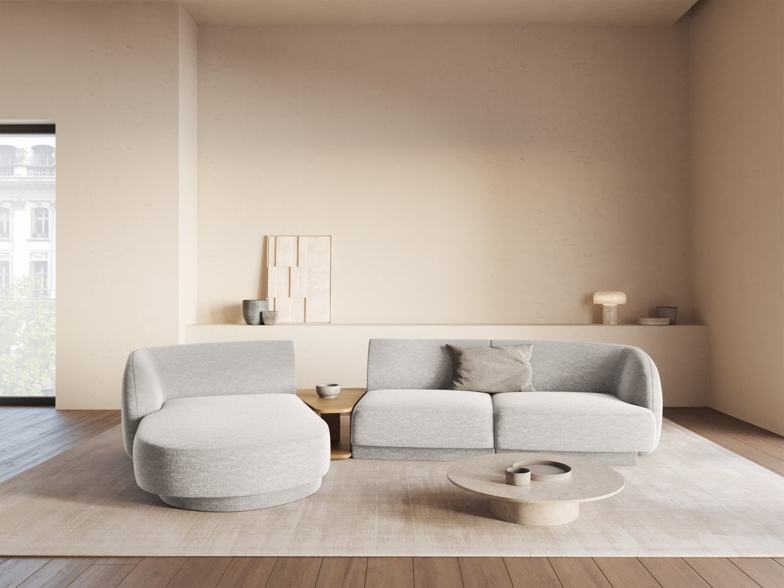Entdecken Sie das stilvolle Miley Modulare Sofa Links 3 Sitzer von Micadoni – perfekt für modernes Wohnen mit Komfort und Eleganz.