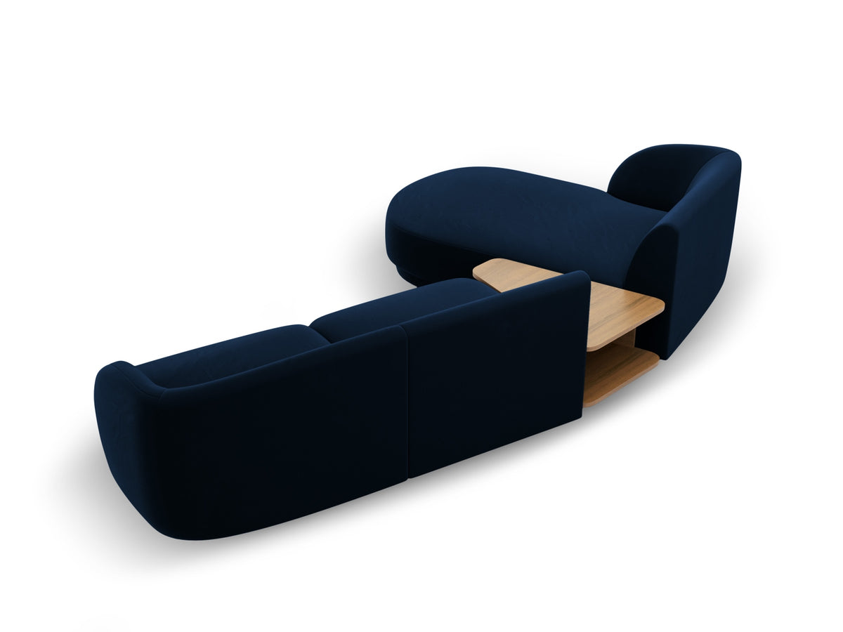 Miley Velour modulares Sofa links 3 Sitzer in Royal Blue-Bluvel präsentiert im Onlineshop von KAQTU Design AG. L-Sofa links ist von Micadoni