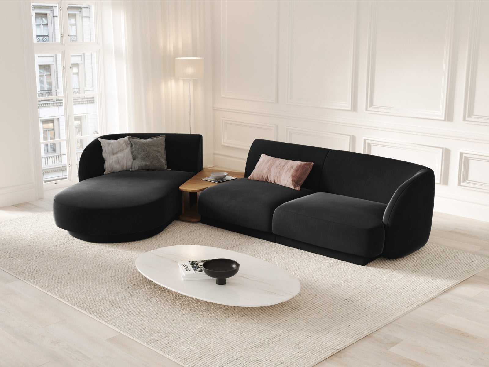 Entdecken Sie das stilvolle Miley Velour 3-Sitzer Sofa von Micadoni. Modular, komfortabel und elegant – ideal für Ihr modernes Zuhause!
