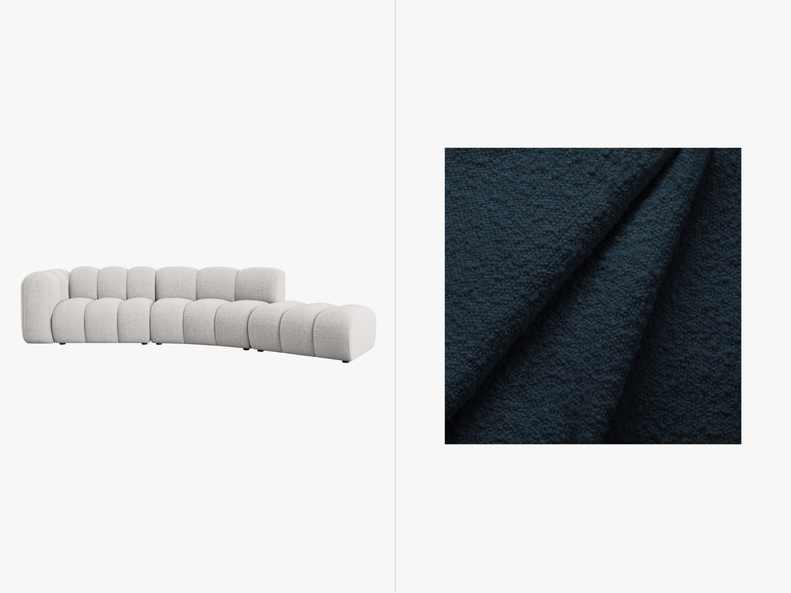 Lupine Modulares Sofa rechts 5 Sitzer in Dark Blue-Baloo präsentiert im Onlineshop von KAQTU Design AG. L-Sofa rechts ist von Micadoni