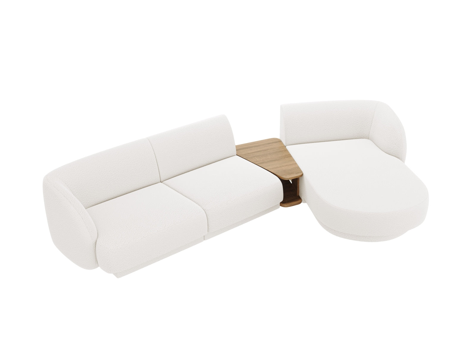 Elegantes Miley Modulares Sofa rechts 3-Sitzer in stilvollem Weiß, ideal für moderne Wohnräume, präsentiert von Micadoni.