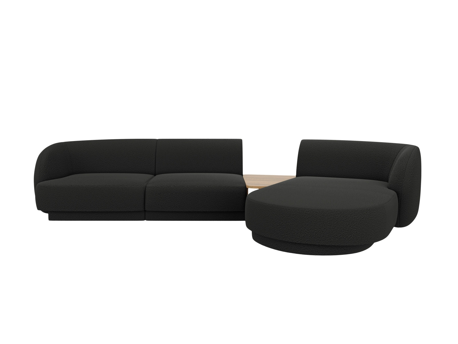Miley Modulares Sofa rechts 3 Sitzer in Black-Baloo präsentiert im Onlineshop von KAQTU Design AG. L-Sofa rechts ist von Micadoni