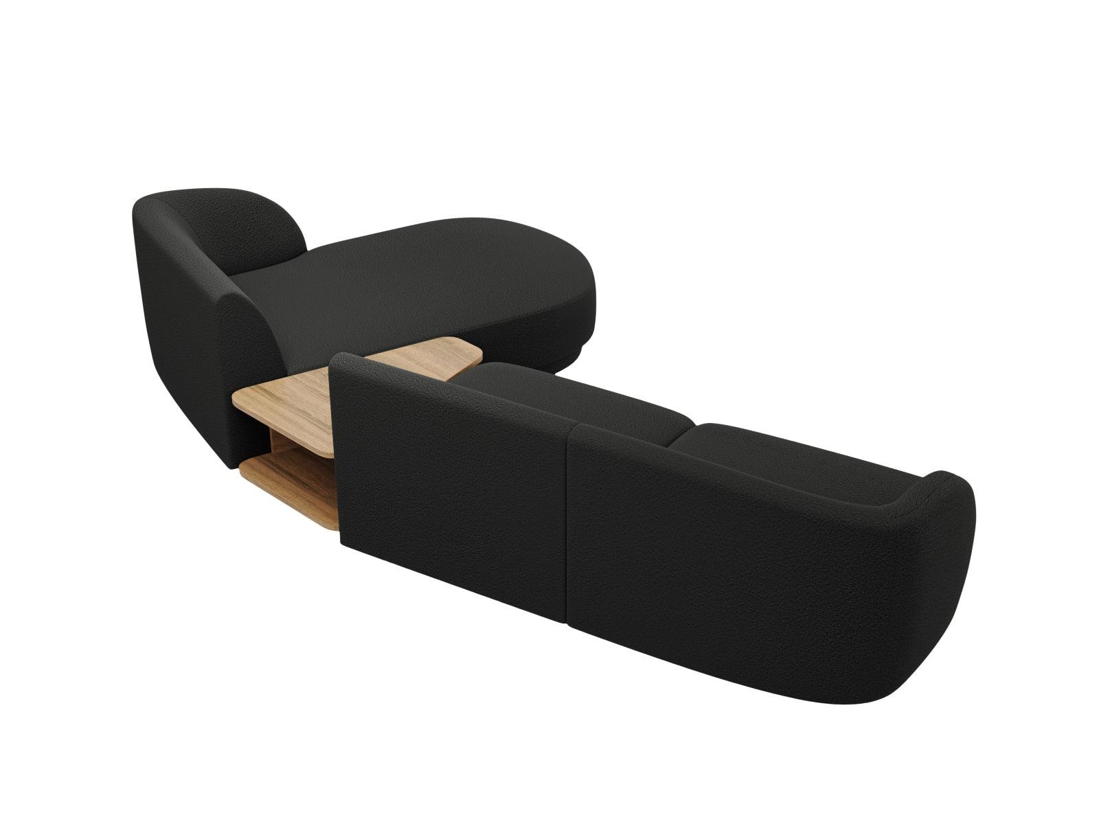 Elegantes Miley 3-Sitzer Sofa in Schwarz, ideal für rechte L-Form, vereint modernen Stil und hohen Sitzkomfort für Ihr Wohnambiente.