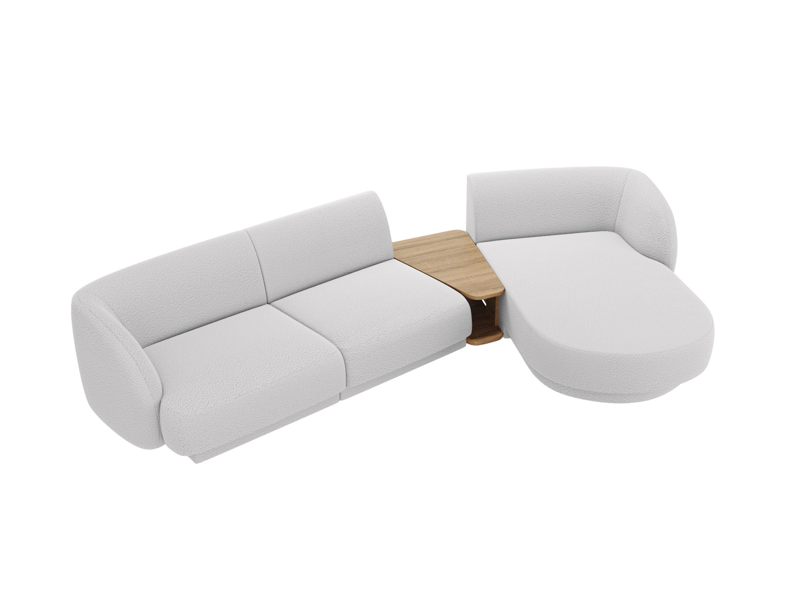 Elegantes Miley Modulares Sofa rechts 3-Sitzer in hellem Grau, ideal für stilvolle Wohnräume, präsentiert von Micadoni.