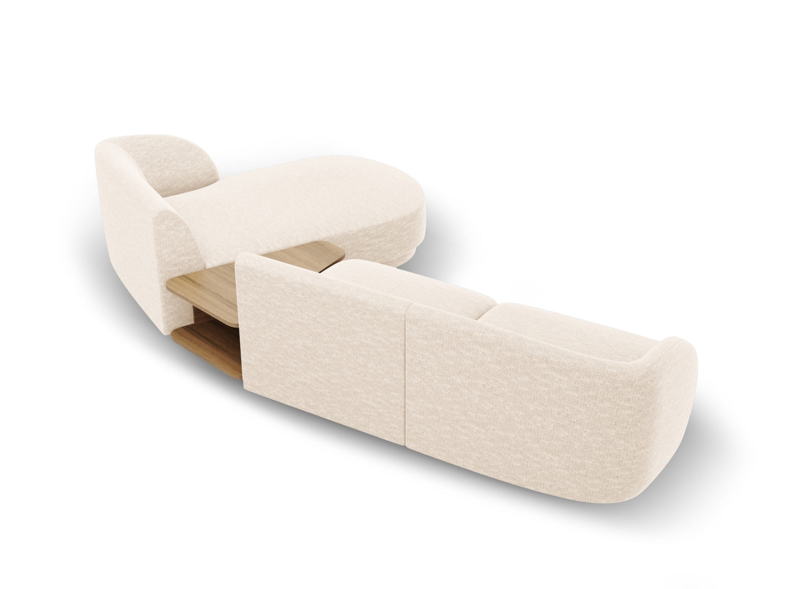 Modernes Miley Modulares Sofa rechts 3 Sitzer in neutralem Beige, perfekt für entspannte Abende und stilvolle Einrichtungsideen.