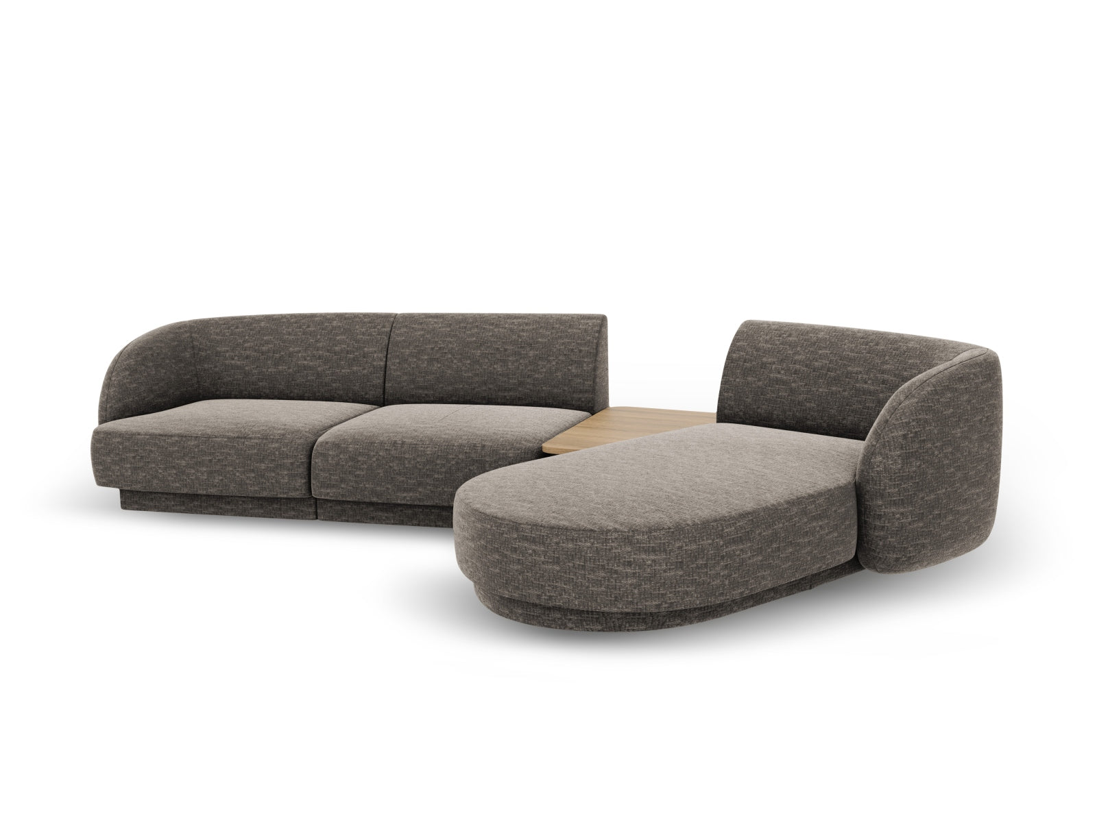Elegantes, graues 3-Sitzer L-Sofa von Micadoni, rechtsseitig, ideal für stilvolle Wohnräume und gemütliche Abende.