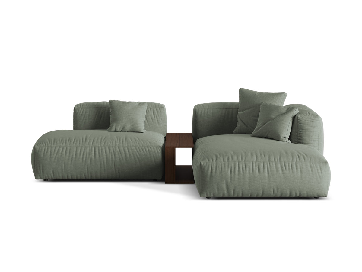 Martina Modulares Ecksofa rechts 2 Sitzer in Moss Green-Boston präsentiert im Onlineshop von KAQTU Design AG. L-Sofa rechts ist von Micadoni