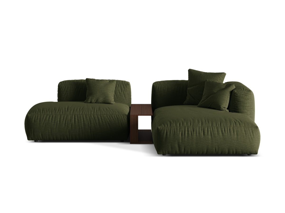Martina Modulares Ecksofa rechts 2 Sitzer in Green-Boston präsentiert im Onlineshop von KAQTU Design AG. L-Sofa rechts ist von Micadoni