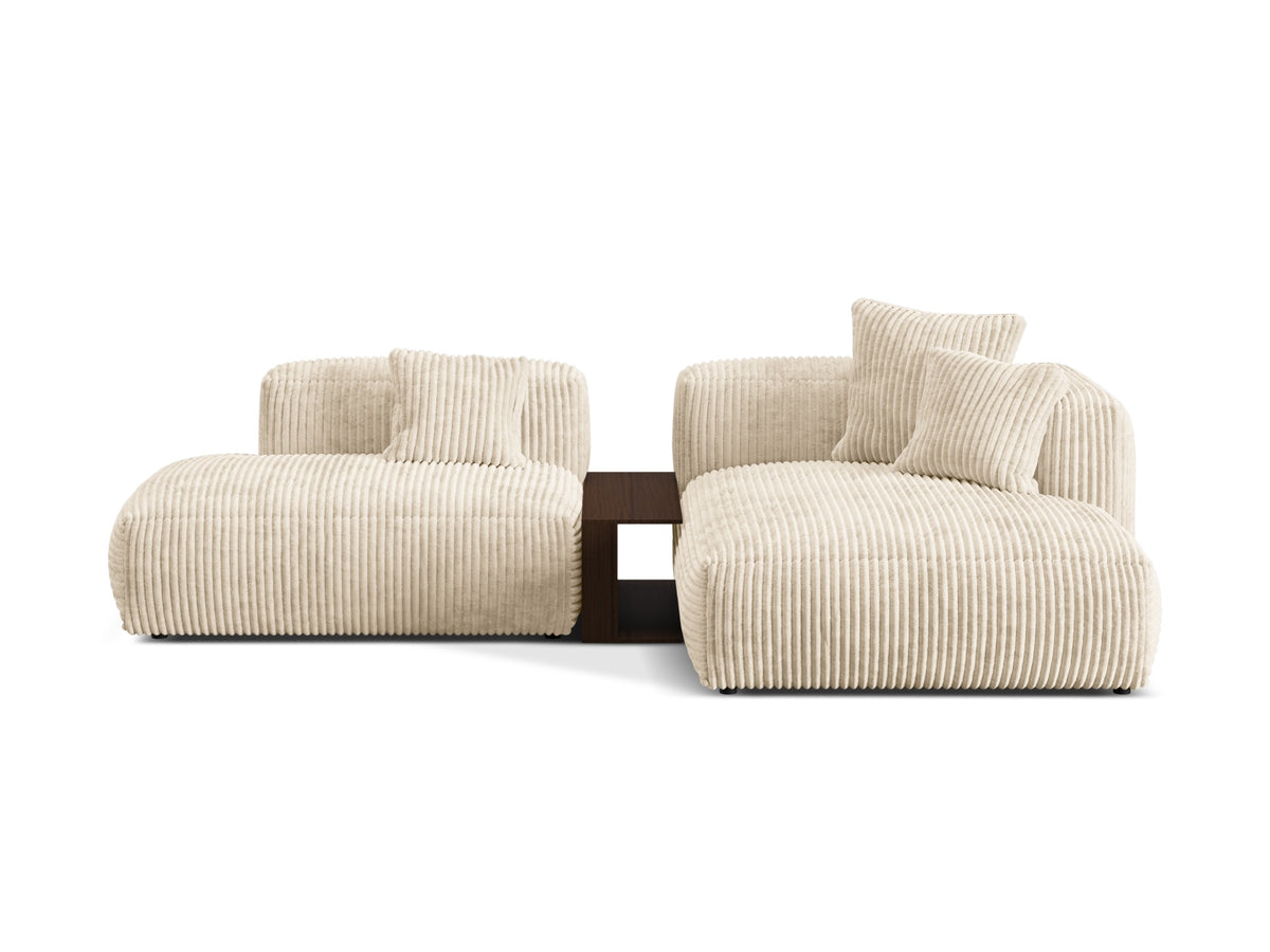 Martina Modulares Ecksofa rechts 2 Sitzer in Light Beige-Tilia präsentiert im Onlineshop von KAQTU Design AG. L-Sofa rechts ist von Micadoni