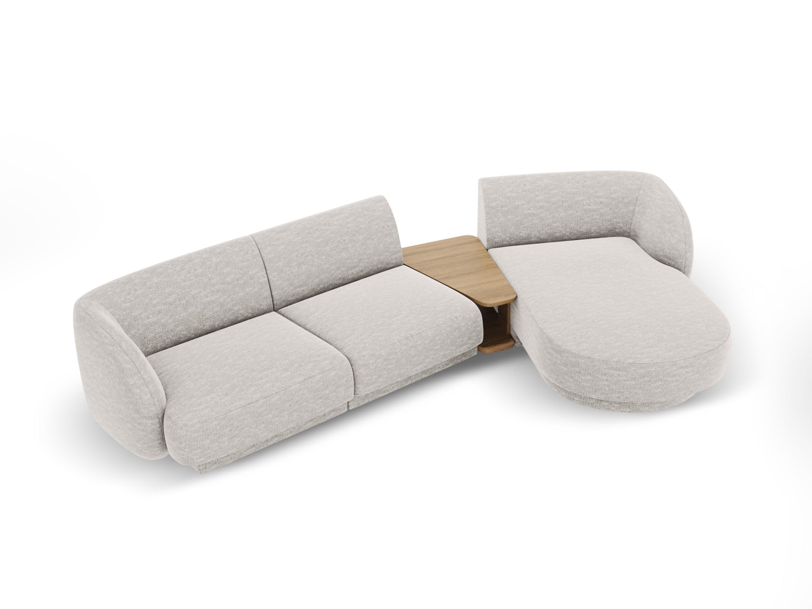 Modernes 3-Sitzer Miley Modulares Sofa rechts in Silver-Eden, perfekt für gemütliche und stilvolle Wohnambiente. Hochwertige Qualität von Micadoni.