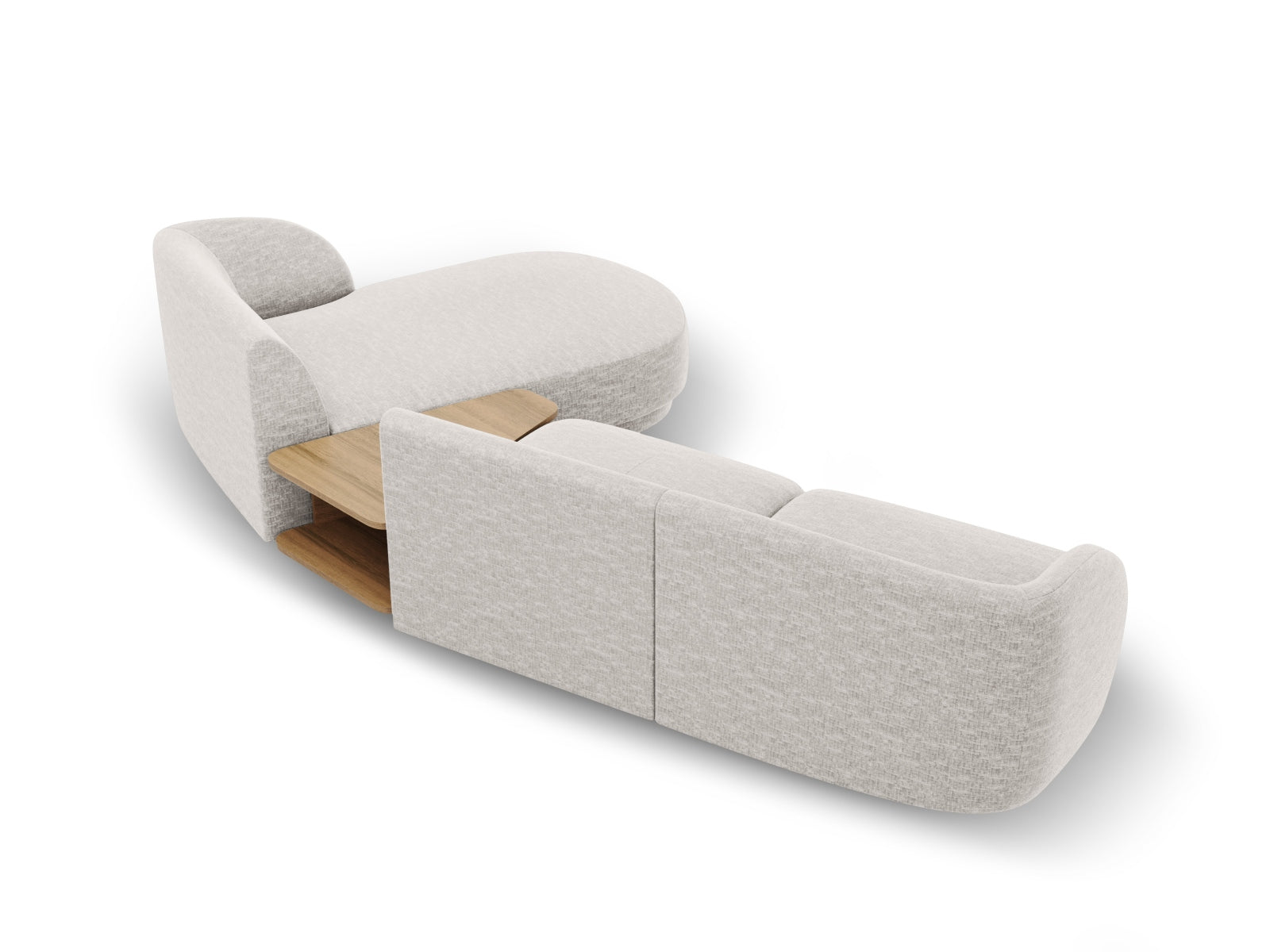 Modernes 3-Sitzer Miley Modulares Sofa rechts in Silver-Eden, perfekt für gemütliche und stilvolle Wohnlandschaften von Micadoni.
