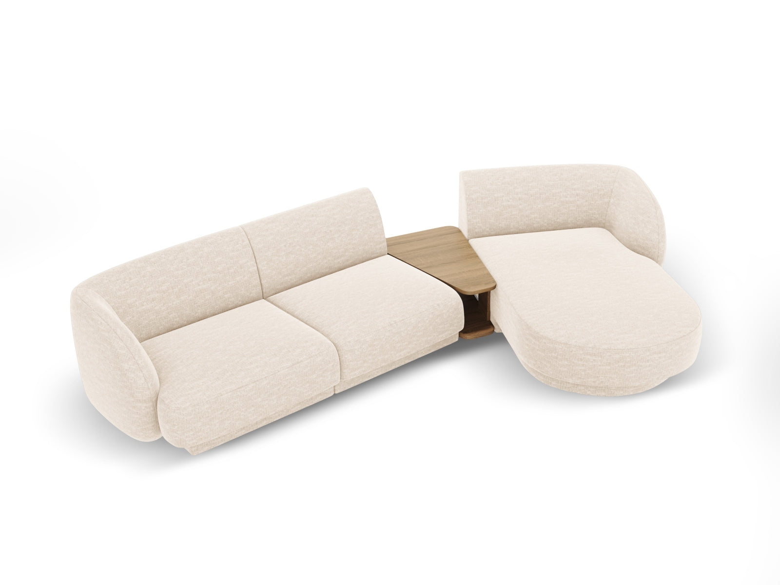 Modernes 3-Sitzer Miley Modulares Sofa rechts in Ivory-Eden, perfekt für gemütliche und stilvolle Wohnambiente von Micadoni.