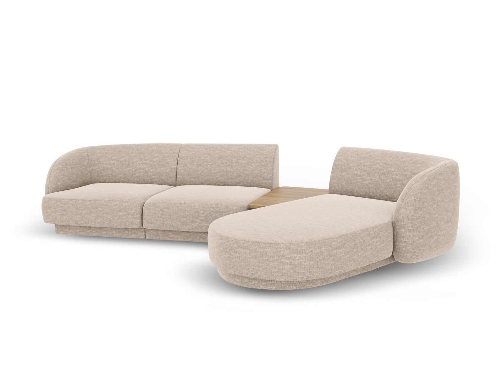 Elegantes, beiges 3-Sitzer Sofa Miley von Micadoni, ideal für moderne Wohnräume, bietet hohen Sitzkomfort und anpassbares Design.