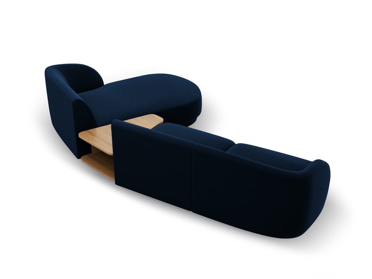 Miley Velour modulares Sofa rechts 3 Sitzer in Royal Blue-Bluvel präsentiert im Onlineshop von KAQTU Design AG. L-Sofa rechts ist von Micadoni