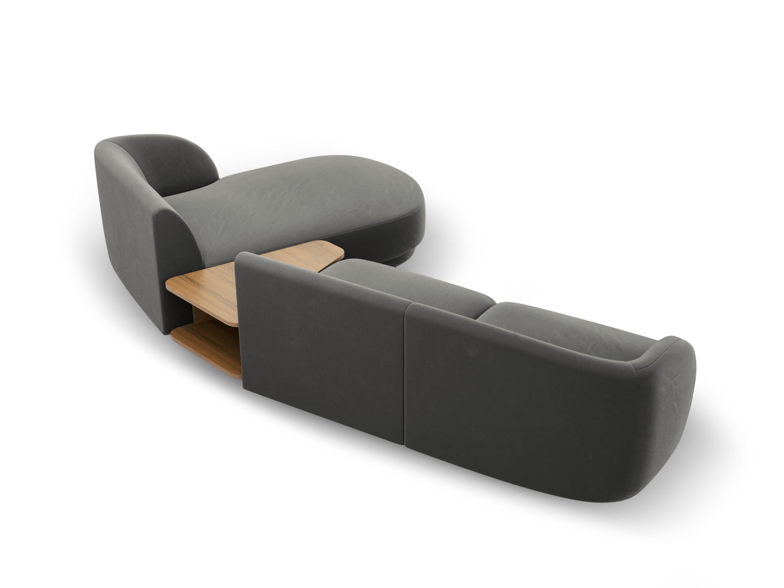 Erleben Sie das Miley Velour Sofa rechts 3 Sitzer von Micadoni – ein elegantes, modulares Möbelstück für höchsten Komfort und individuelle Gestaltung.