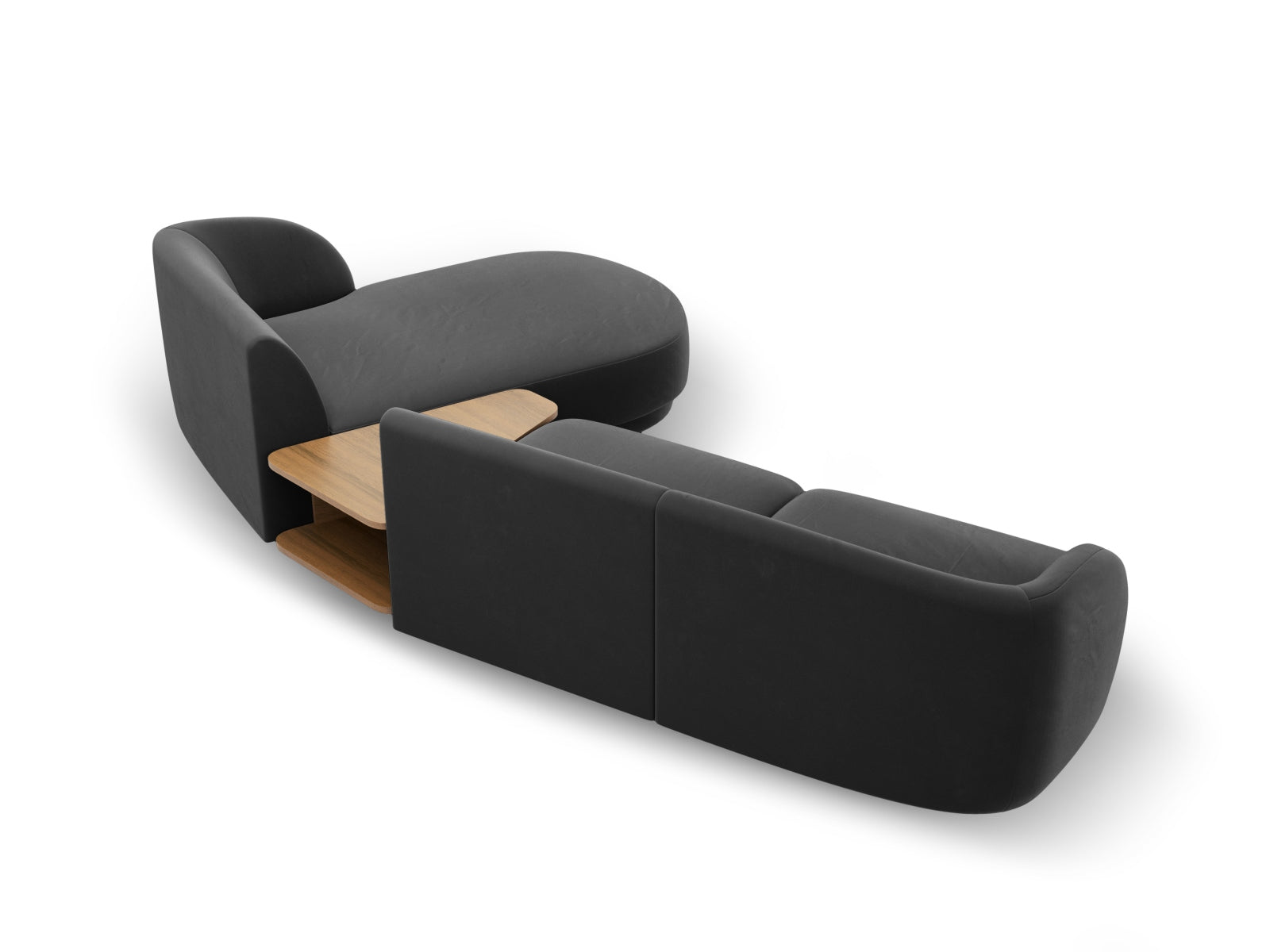 Erleben Sie das Miley Velour Sofa rechts 3 Sitzer von Micadoni – ein elegantes, modulares Möbelstück für höchsten Komfort und individuelle Gestaltung.