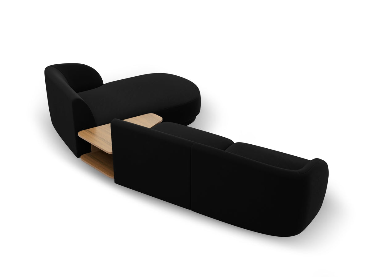 Miley Velour modulares Sofa rechts 3 Sitzer in Black-Bluvel präsentiert im Onlineshop von KAQTU Design AG. L-Sofa rechts ist von Micadoni