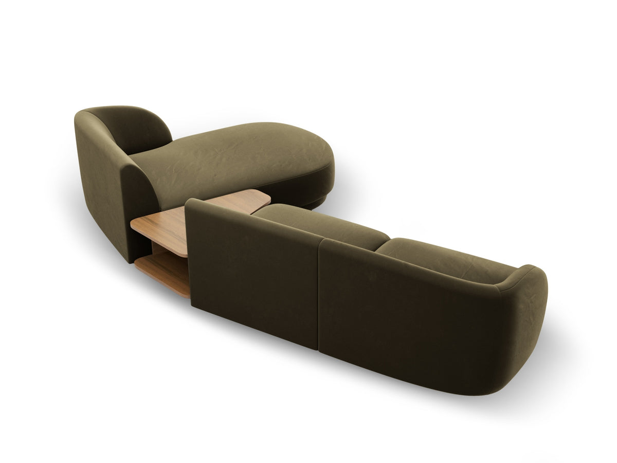 Miley Velour modulares Sofa rechts 3 Sitzer in Green-Bluvel präsentiert im Onlineshop von KAQTU Design AG. L-Sofa rechts ist von Micadoni