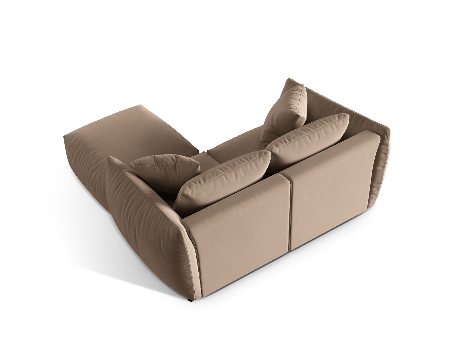 Elegantes Chris Modular Ecksofa in warmem Braun, perfekt für moderne Wohnzimmer. Linksseitig, bietet es optimalen Komfort und Stil.