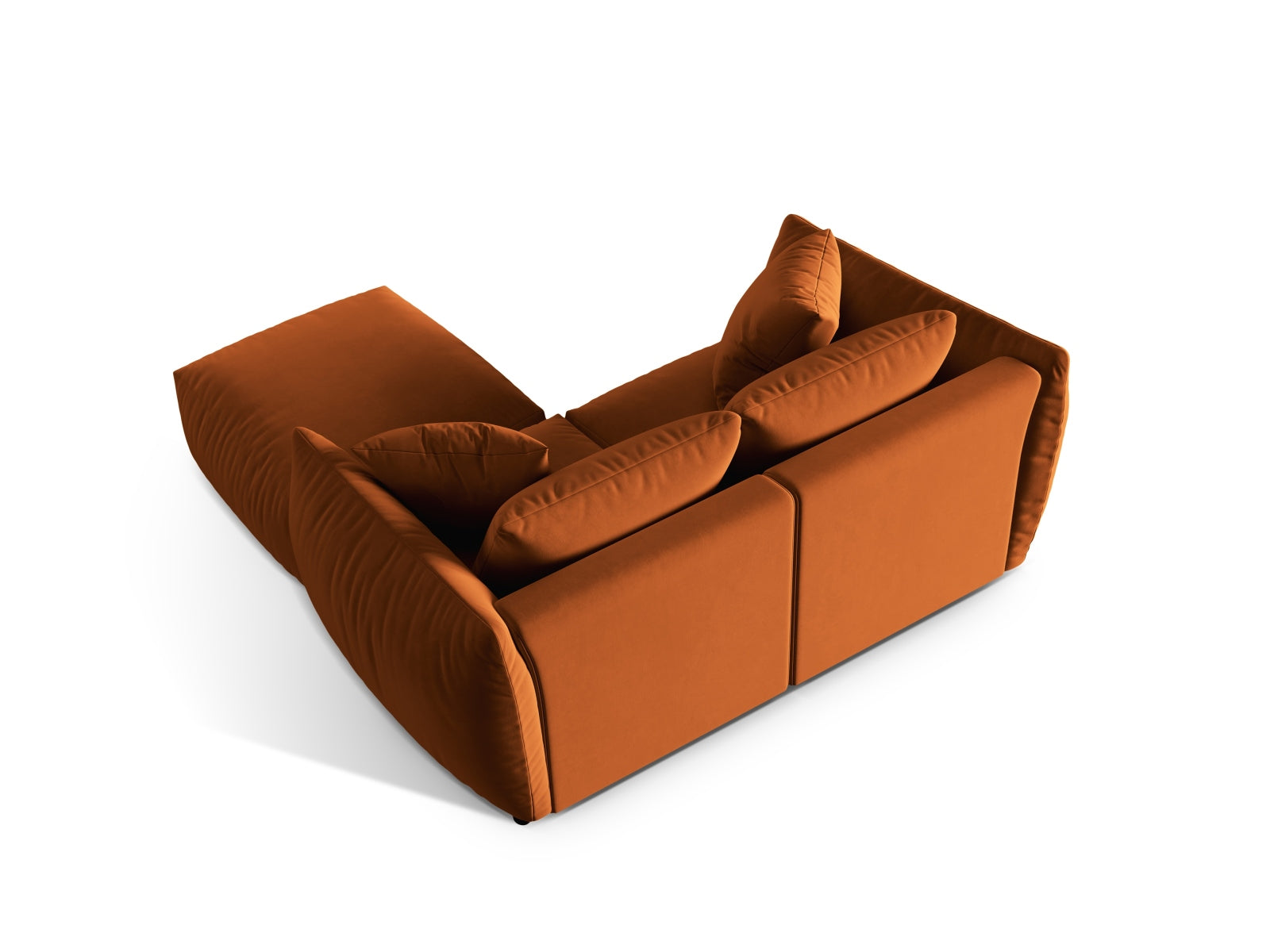 Elegantes Chris Modular Ecksofa in sanftem Terracotta, perfekt für stilvolle Wohnzimmer. L-Sofa links von Micadoni vereint Funktionalität und Ästhetik.