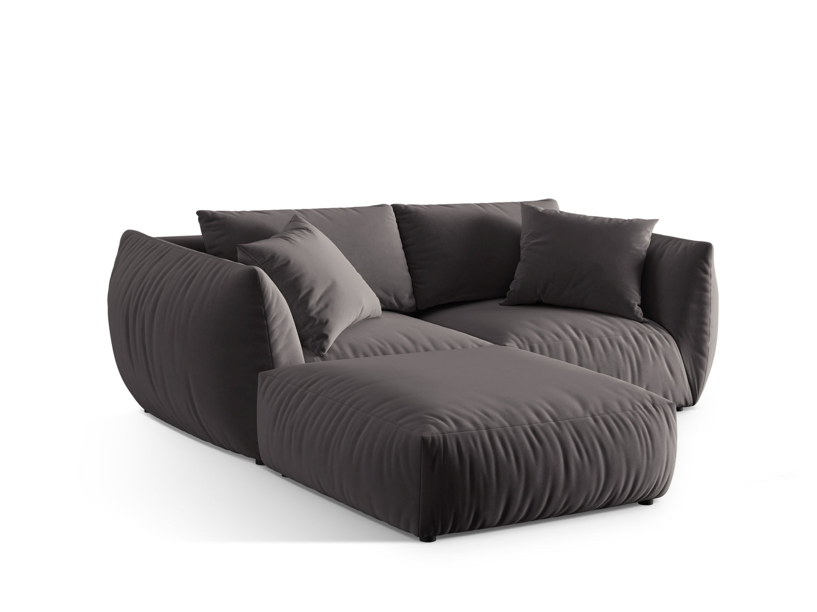Modernes Chris Modular Ecksofa in edlem Dunkelgrau, ideal für gemütliche Abende. Geräumiges 4-Sitzer L-Sofa von Micadoni für Ihr Zuhause.
