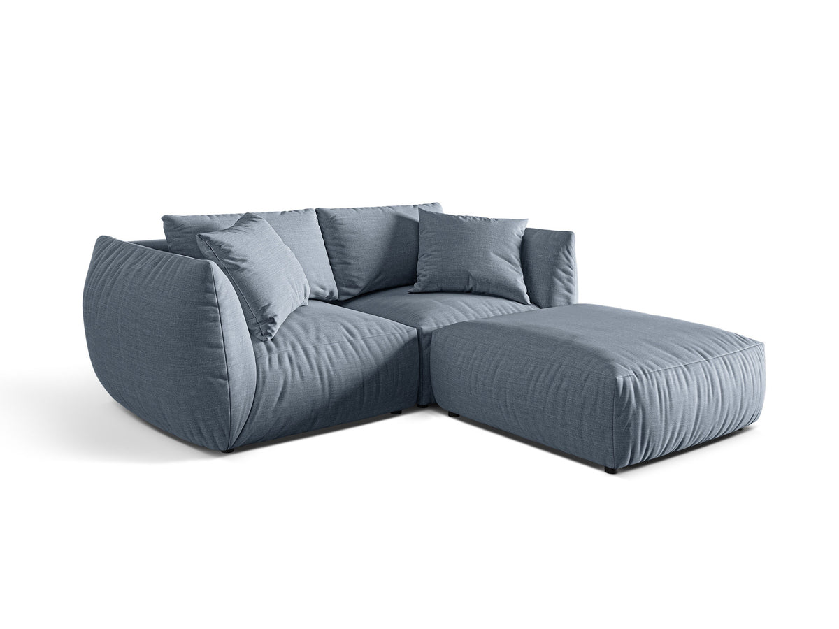 Chris Modular Ecksofa 4 Sitzer in Muted Blue-LINS präsentiert im Onlineshop von KAQTU Design AG. L-Sofa links ist von Micadoni